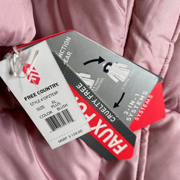 NWt 18 plus 18p 18.5 FREE COUNTRY 3 in 1 LONG winter coat jacket puffer 3in1 kid - Picture 6 of 12